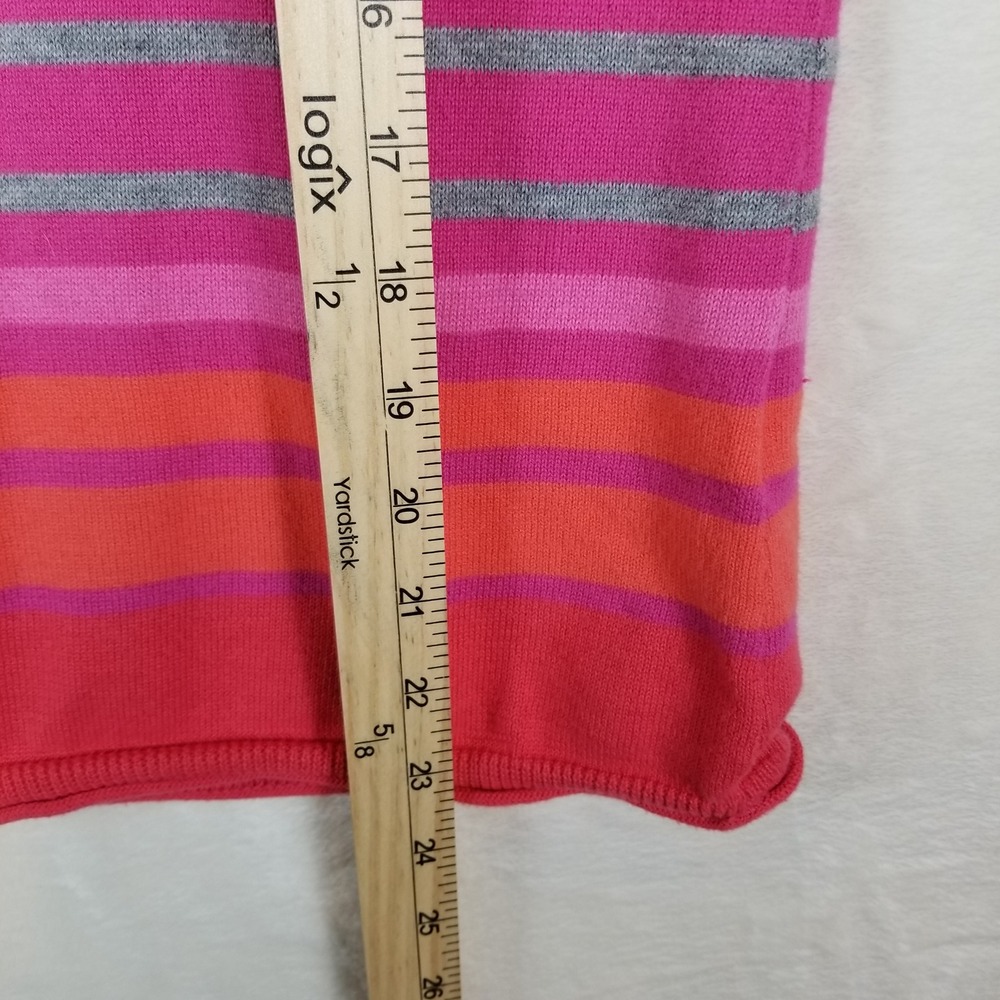 Title Nine Mobetta 70 Striped Sweater Womens Small Pink Orange Cotton Blend Knit - Picture 6 of 7